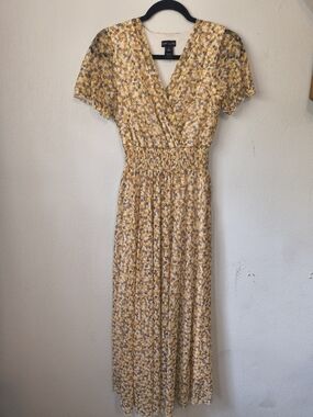 Kate & Lily Floral Smocked Midi Maxi Dress Cottagecore Prairie Size 6